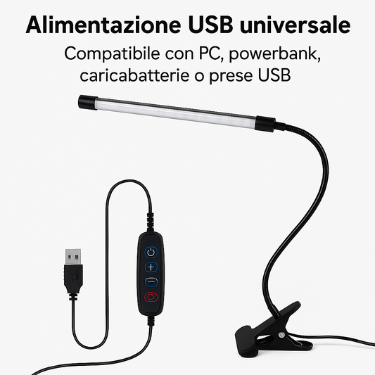Lampada LED da Scrivania con Clip