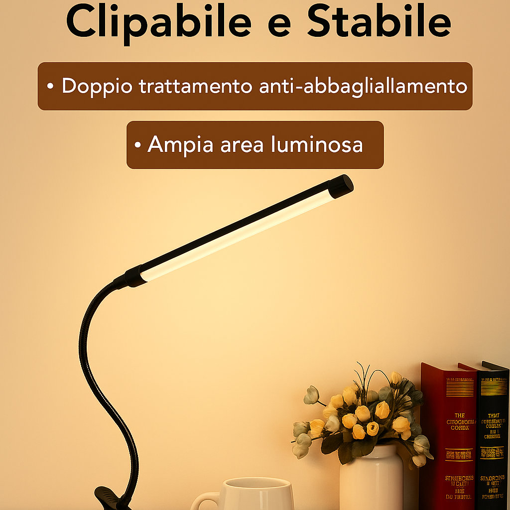 Lampada LED da Scrivania con Clip