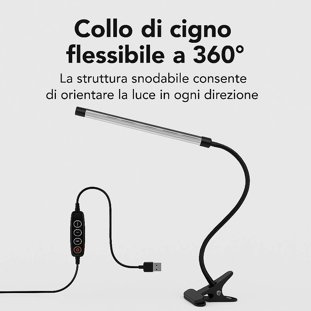 Lampada LED da Scrivania con Clip