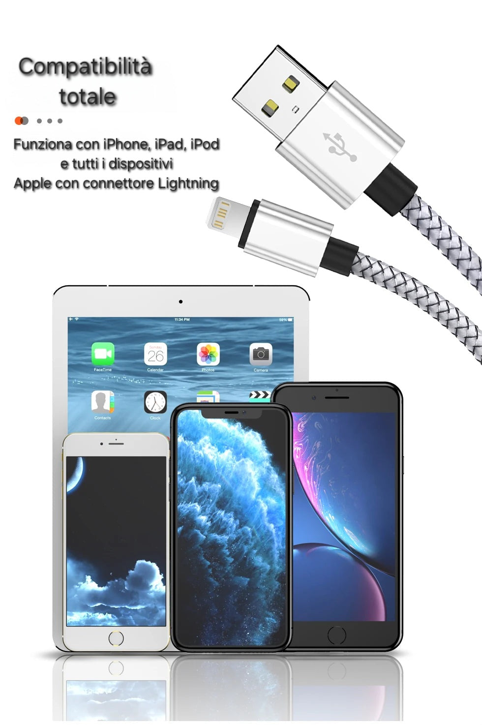 Cavo Universale Musoro – Fast Charging per iPhone & Smartphone